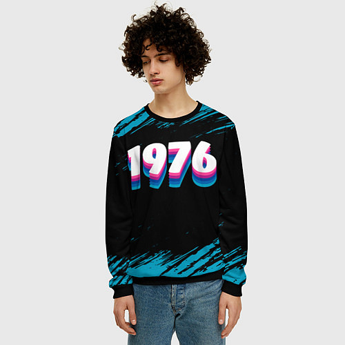 Мужской свитшот Made in 1976: vintage art / 3D-Черный – фото 3