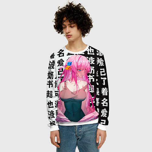 Мужской свитшот Bocchi the rock аниме / 3D-Белый – фото 3