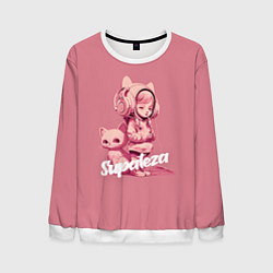 Свитшот мужской Supateza cat girls, цвет: 3D-белый