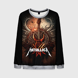 Свитшот мужской Metallica гитара и логотип, цвет: 3D-меланж