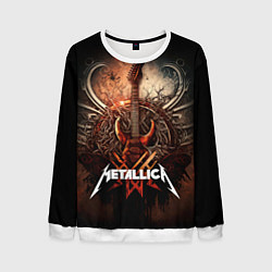 Свитшот мужской Metallica гитара и логотип, цвет: 3D-белый