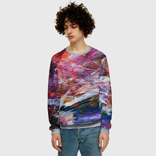 Мужской свитшот Абстрактная живопись / 3D-Меланж – фото 3