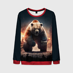 Свитшот мужской Медведь-танк, цвет: 3D-красный