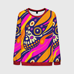 Свитшот мужской Абстрактный узор мексиканская чупакабра, цвет: 3D-красный