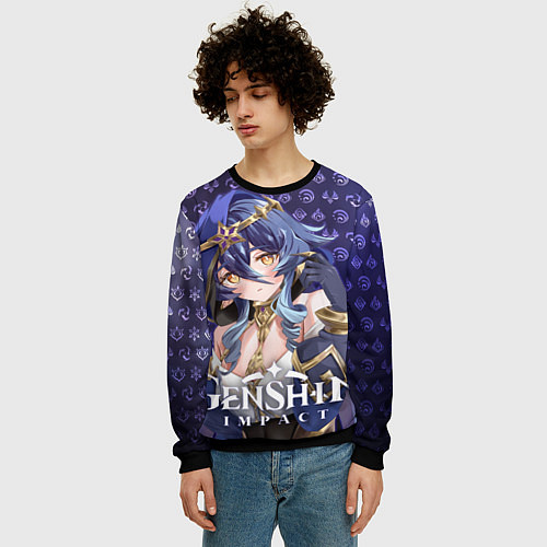 Мужской свитшот Лайла элементали / 3D-Черный – фото 3