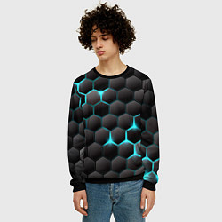 Свитшот мужской Броня из стали, цвет: 3D-черный — фото 2