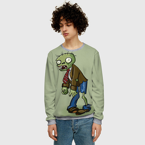 Мужской свитшот Зомби стоит / 3D-Меланж – фото 3