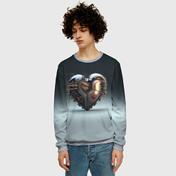 Свитшот мужской Кибер сердце, цвет: 3D-меланж — фото 2