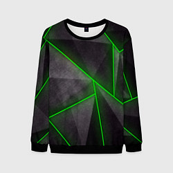 Свитшот мужской Stripes Abstract green, цвет: 3D-черный