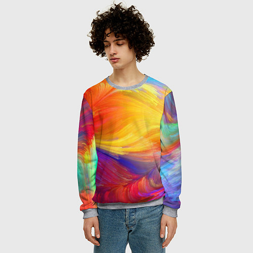Мужской свитшот Бесконечные краски / 3D-Меланж – фото 3