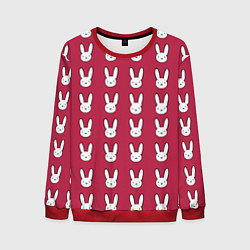 Свитшот мужской Bunny Pattern red, цвет: 3D-красный