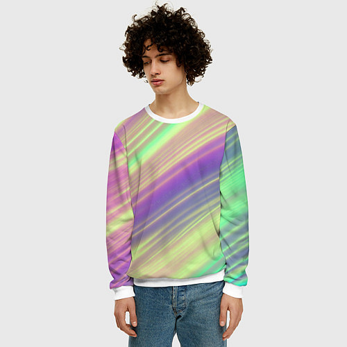 Мужской свитшот Весенние переливы / 3D-Белый – фото 3