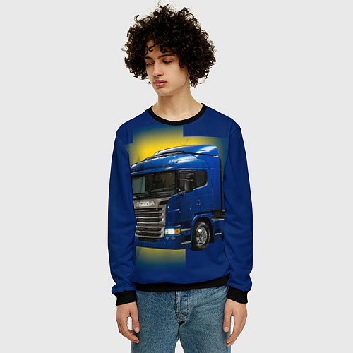 Мужской свитшот Scania truck / 3D-Черный – фото 3