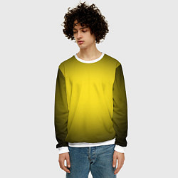 Свитшот мужской Желтый градиент, цвет: 3D-белый — фото 2