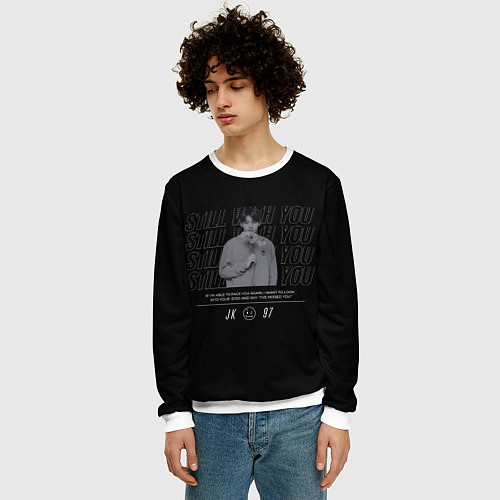 Мужской свитшот BTS Jungkook still with you / 3D-Белый – фото 3
