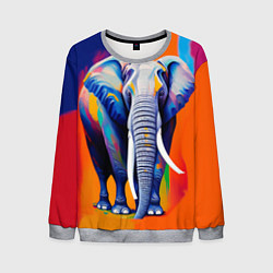 Свитшот мужской Слон красочный, цвет: 3D-меланж