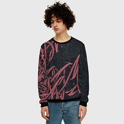Свитшот мужской Бордовое граффити, цвет: 3D-черный — фото 2