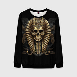 Свитшот мужской Золотой череп фараона, цвет: 3D-черный