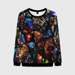 Свитшот мужской Мозаика персонажи Dota 2, цвет: 3D-черный