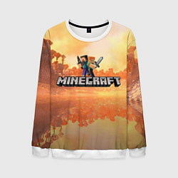 Свитшот мужской Стив Майнкрафт Minecraft, цвет: 3D-белый