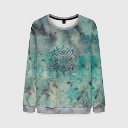 Свитшот мужской Мандала спокойствия, космос, синяя, цвет: 3D-меланж