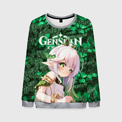 Свитшот мужской Нахида на фоне листвы, цвет: 3D-меланж