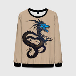 Свитшот мужской Irezumi - японский дракон, цвет: 3D-черный