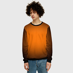 Свитшот мужской Кислотный оранжевый с градиентом, цвет: 3D-черный — фото 2