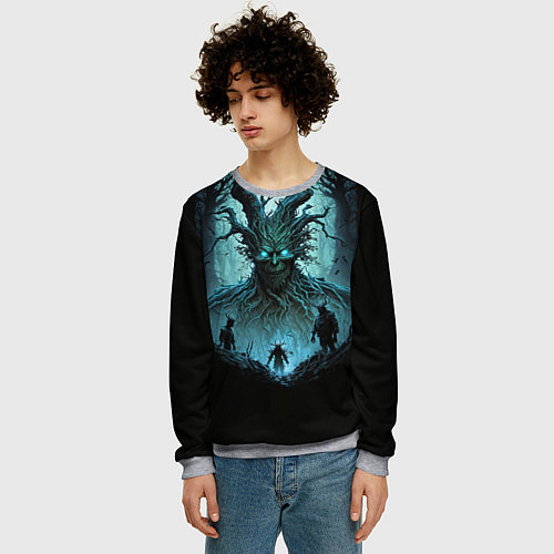 Мужской свитшот Огромный энт / 3D-Меланж – фото 3