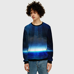 Свитшот мужской Звездопад в океане, цвет: 3D-черный — фото 2