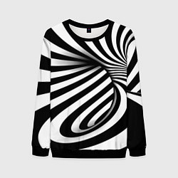 Свитшот мужской Оптические иллюзии зебра, цвет: 3D-черный