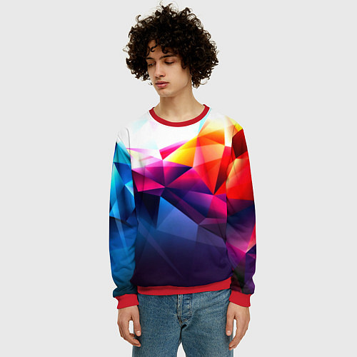 Мужской свитшот Poly stiil collection / 3D-Красный – фото 3