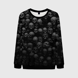 Свитшот мужской Груда черепов - паттерн, цвет: 3D-черный