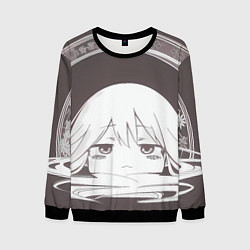 Свитшот мужской Грустная аниме девушка, цвет: 3D-черный