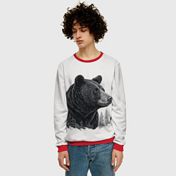 Свитшот мужской Нарисованный медведь, цвет: 3D-красный — фото 2