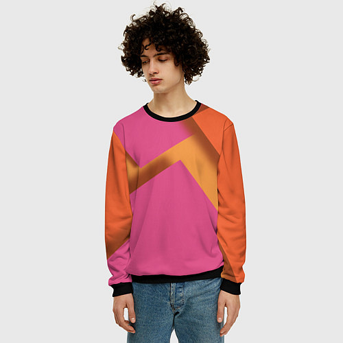 Мужской свитшот Геометрические абстрактные соединения пластин / 3D-Черный – фото 3