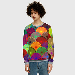 Свитшот мужской Multicolored circles, цвет: 3D-меланж — фото 2