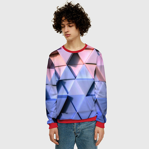 Мужской свитшот Triangle gradient / 3D-Красный – фото 3