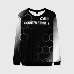 Свитшот мужской Counter Strike 2 glitch на темном фоне: символ све, цвет: 3D-черный