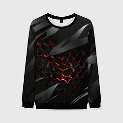 Свитшот мужской Black and red abstract, цвет: 3D-черный