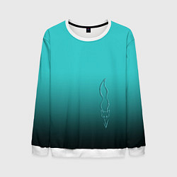 Свитшот мужской Силуэт лисы на градиентном фоне, цвет: 3D-белый