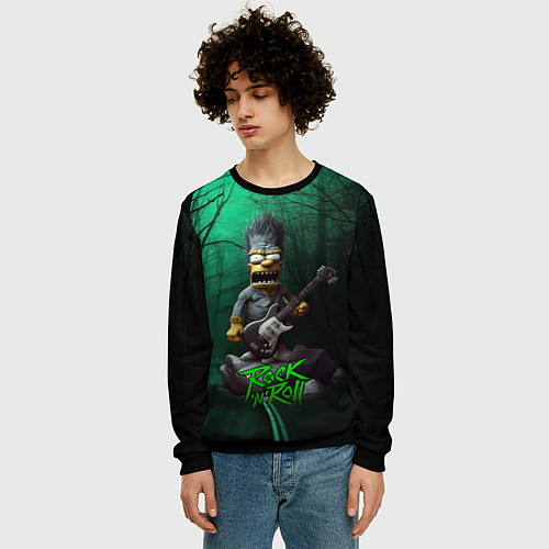 Мужской свитшот Simpsons hard rock / 3D-Черный – фото 3