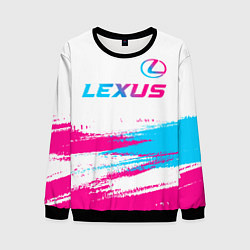 Свитшот мужской Lexus neon gradient style: символ сверху, цвет: 3D-черный