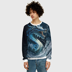 Свитшот мужской Ледяной дракон, цвет: 3D-белый — фото 2
