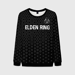 Свитшот мужской Elden Ring glitch на темном фоне: символ сверху, цвет: 3D-черный