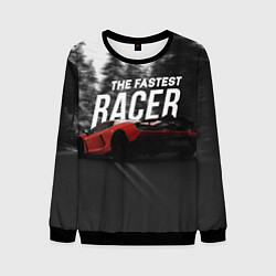 Свитшот мужской The fastest racer, цвет: 3D-черный