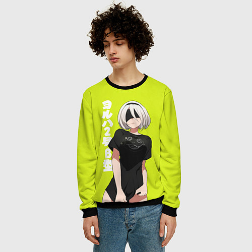 Мужской свитшот YoRHa 2-gou B-gata / 3D-Черный – фото 3