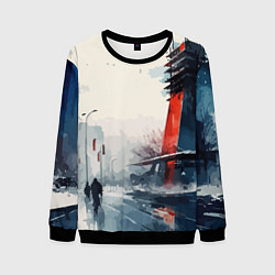 Мужской свитшот Наш город - коллекция Бело-сине-красный - Хуф и Ся