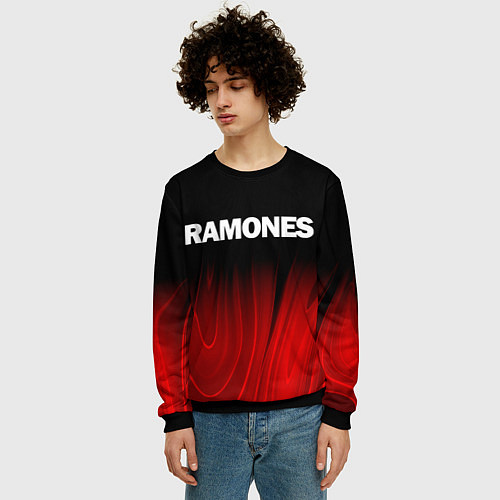 Мужской свитшот Ramones red plasma / 3D-Черный – фото 3