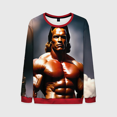 Мужской свитшот Арнольд Шварценеггер железный арни / 3D-Красный – фото 1